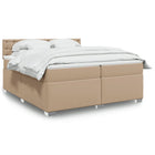Box spring with mattress faux leather cappuccino 200x200 cm