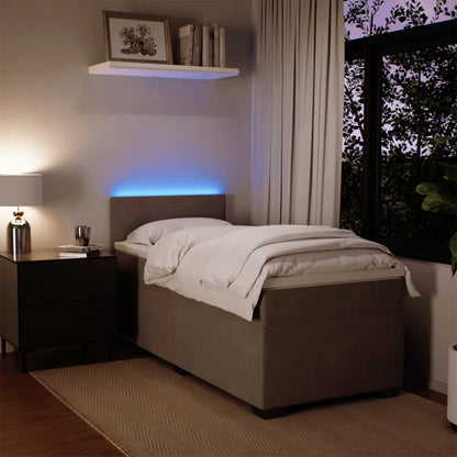 Boxspring met matras fluweel lichtgrijs 80x200 cm