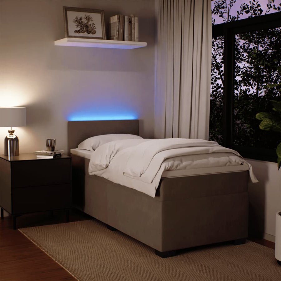 Boxspring met matras fluweel lichtgrijs 80x200 cm