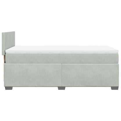 Boxspring met matras fluweel lichtgrijs 80x200 cm