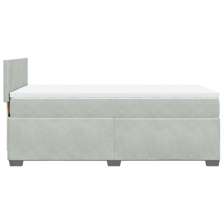 Boxspring met matras fluweel lichtgrijs 80x200 cm