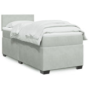 Boxspring met matras 80x200 cm lichtgrijs fluweel