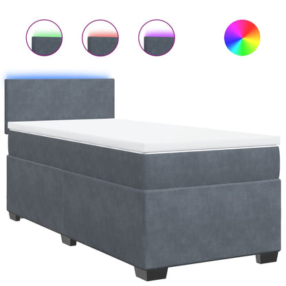 Boxspring met matras fluweel donkergrijs 80x200 cm