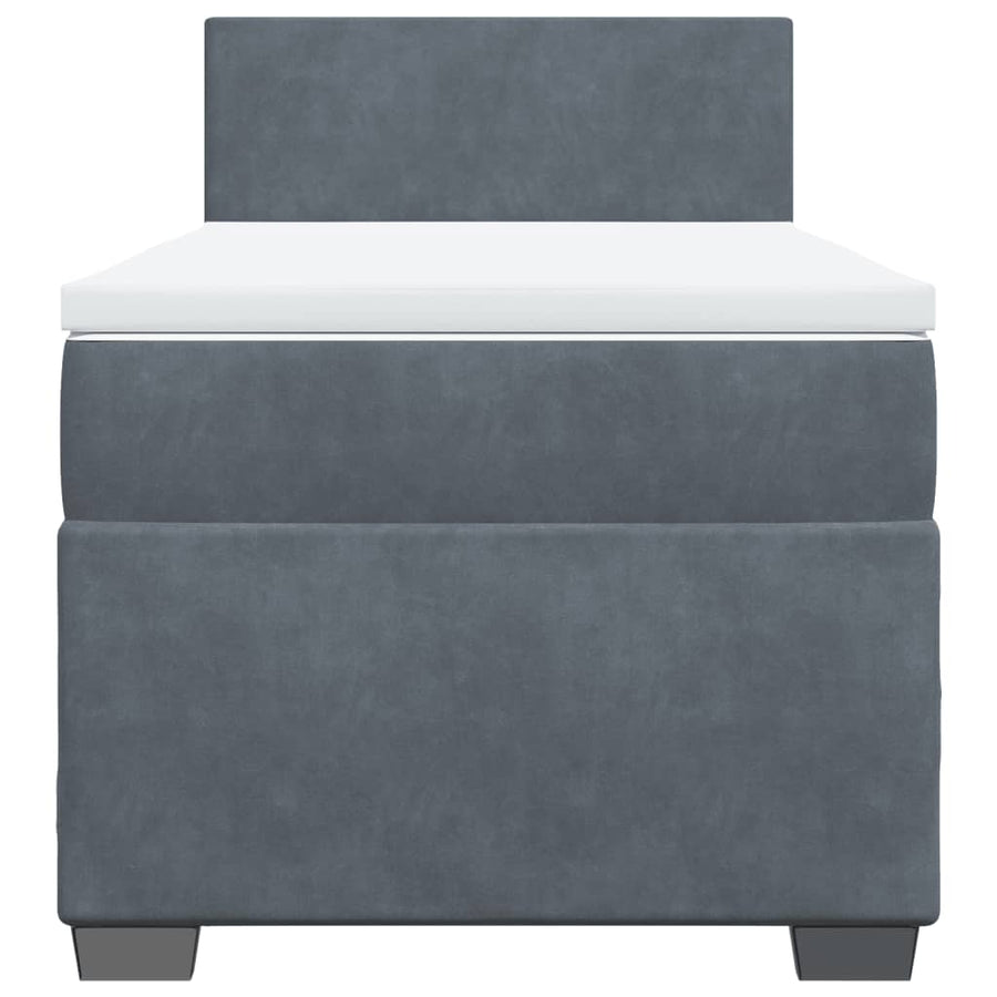 Boxspring met matras fluweel donkergrijs 80x200 cm