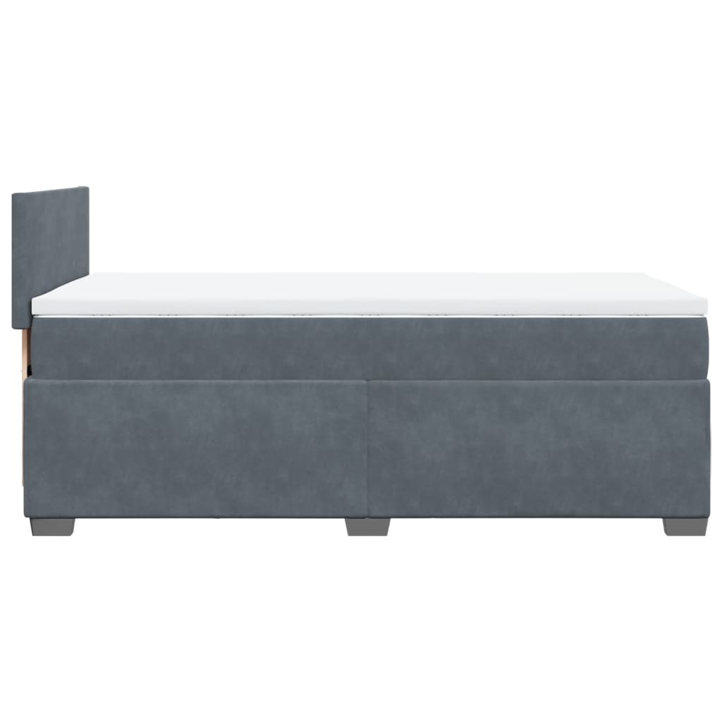 Boxspring met matras fluweel donkergrijs 80x200 cm