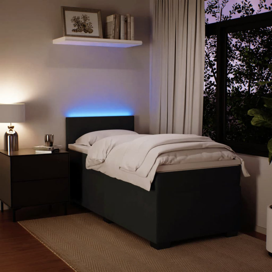 Boxspring met matras fluweel zwart 80x200 cm
