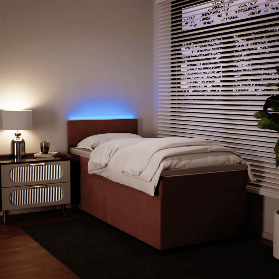 Boxspring met matras fluweel roze 80x200 cm