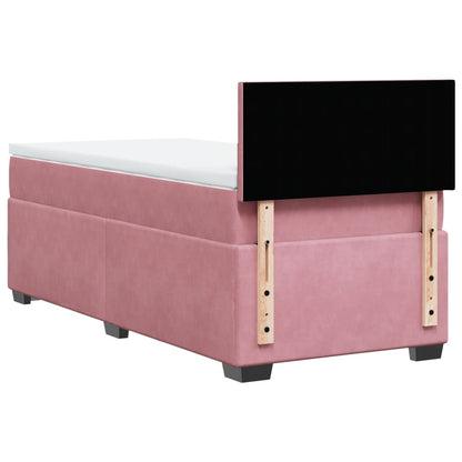 Boxspring met matras fluweel roze 80x200 cm