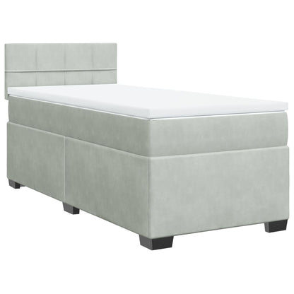 Boxspring met matras fluweel lichtgrijs 80x200 cm