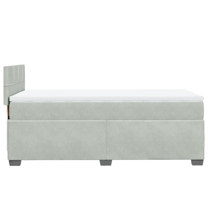 Boxspring met matras fluweel lichtgrijs 80x200 cm