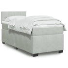 Boxspring met matras fluweel lichtgrijs 80x200 cm