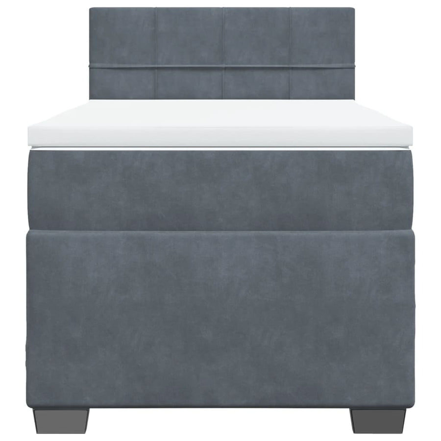 Boxspring met matras fluweel donkergrijs 80x200 cm