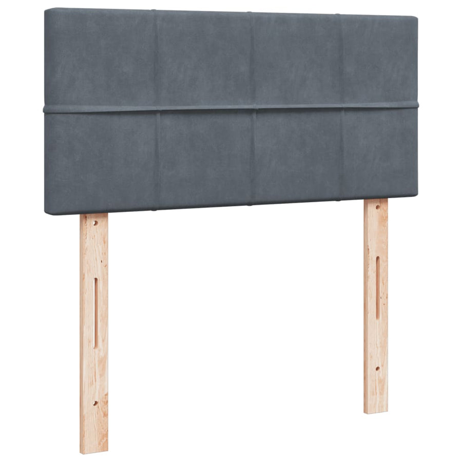 Boxspring met matras fluweel donkergrijs 80x200 cm