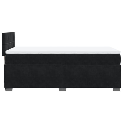 Boxspring met matras fluweel zwart 80x200 cm