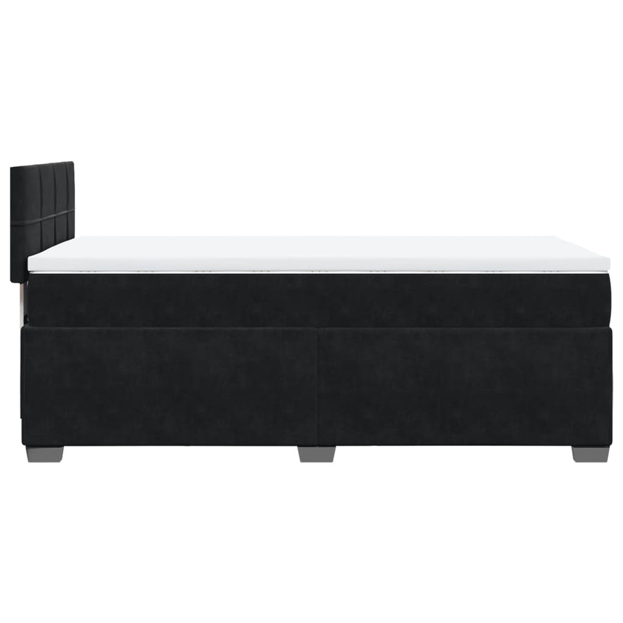 Boxspring met matras fluweel zwart 80x200 cm