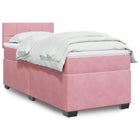 Boxspring met matras fluweel roze 80x200 cm