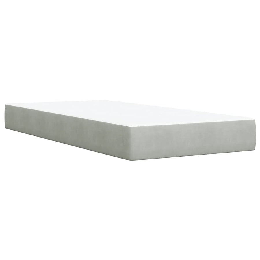 Boxspring met matras fluweel lichtgrijs 80x200 cm