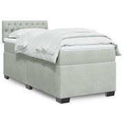 Boxspring met matras 80x200 cm lichtgrijs fluweel