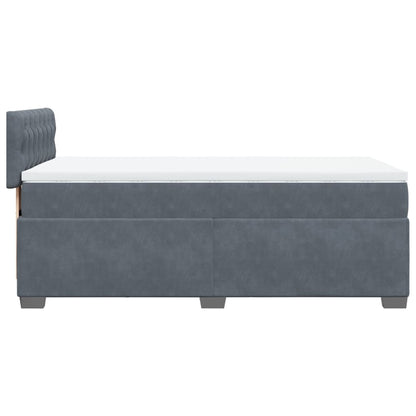 Boxspring met matras fluweel donkergrijs 80x200 cm