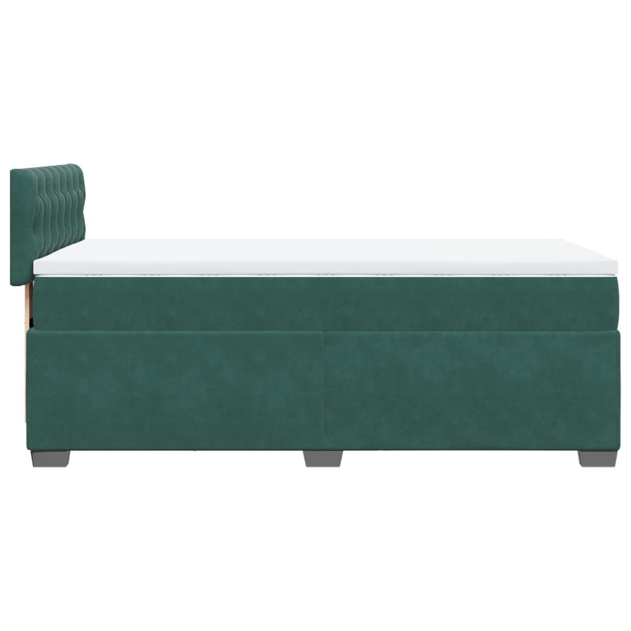Boxspring met matras fluweel donkergroen 80x200 cm