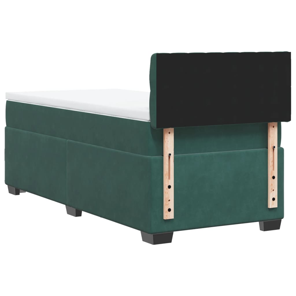 Boxspring met matras fluweel donkergroen 80x200 cm