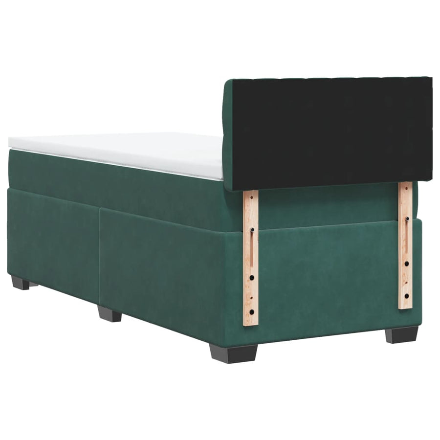 Boxspring met matras fluweel donkergroen 80x200 cm