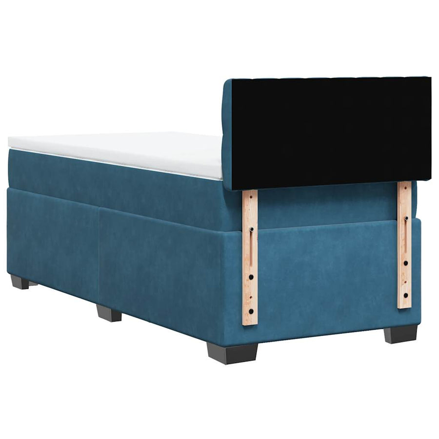 Boxspring met matras fluweel blauw 80x200 cm