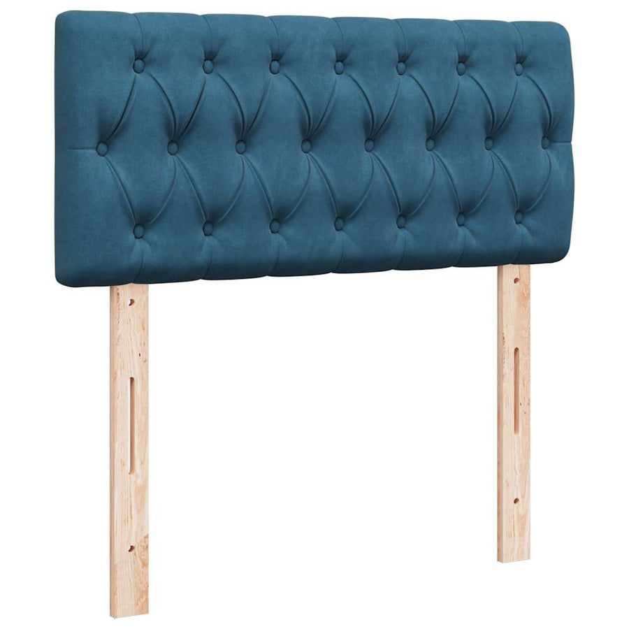 Boxspring met matras fluweel blauw 80x200 cm