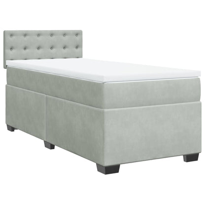 Boxspring met matras fluweel lichtgrijs 80x200 cm