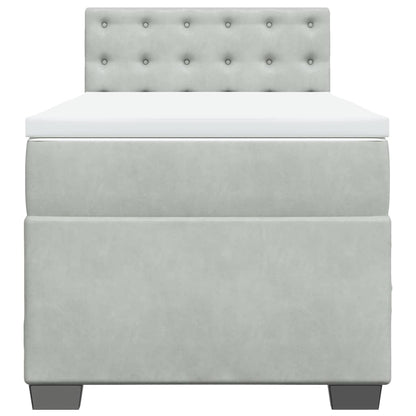 Boxspring met matras fluweel lichtgrijs 80x200 cm
