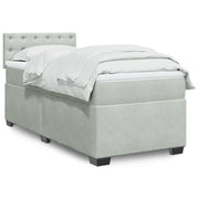 Boxspring 80x200 cm lichtgrijs fluweel met matras