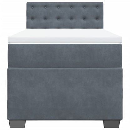 Boxspring met matras fluweel donkergrijs 80x200 cm