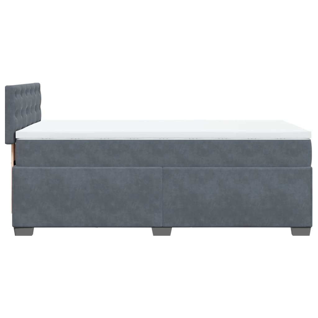 Boxspring met matras fluweel donkergrijs 80x200 cm