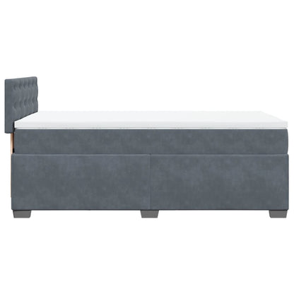 Boxspring met matras fluweel donkergrijs 80x200 cm