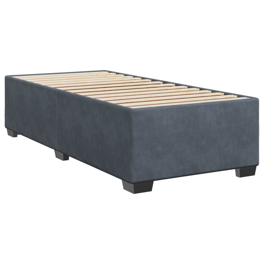 Boxspring met matras fluweel donkergrijs 80x200 cm