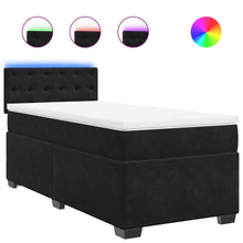 Boxspring met matras fluweel zwart 80x200 cm