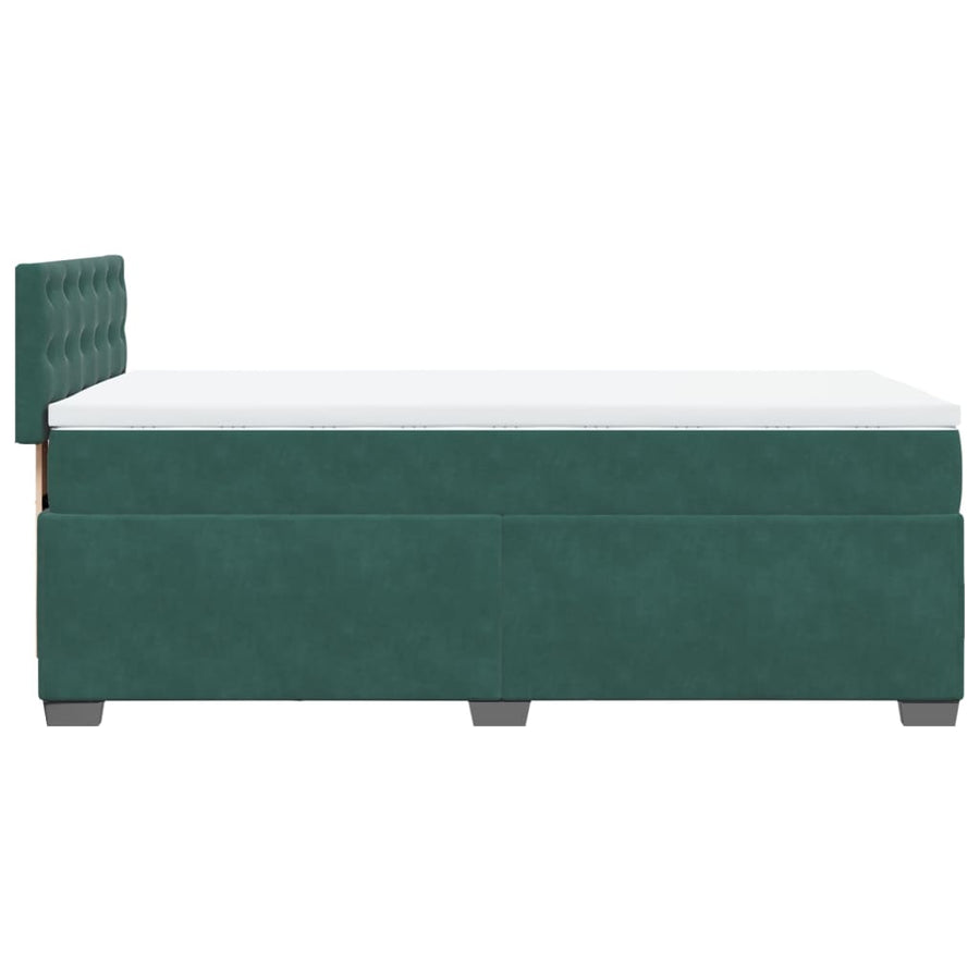 Boxspring met matras fluweel donkergroen 80x200 cm