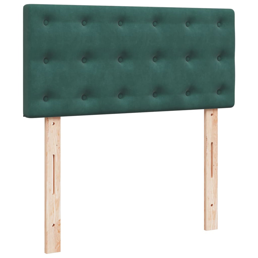 Boxspring met matras fluweel donkergroen 80x200 cm