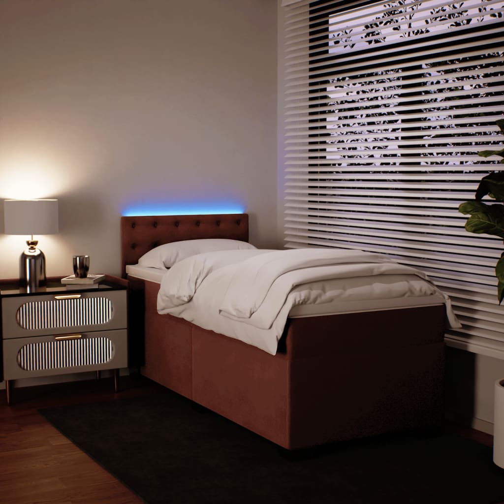 Boxspring met matras fluweel roze 80x200 cm