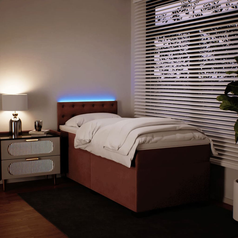 Boxspring met matras fluweel roze 80x200 cm