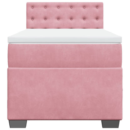 Boxspring met matras fluweel roze 80x200 cm