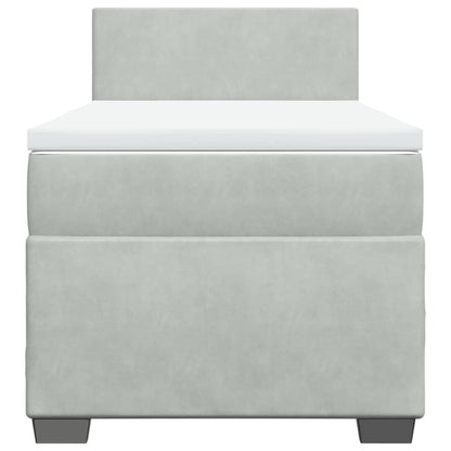 Boxspring met matras fluweel lichtgrijs 90x190 cm