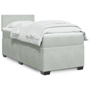 Boxspring met matras 90x190 cm lichtgrijs fluweel