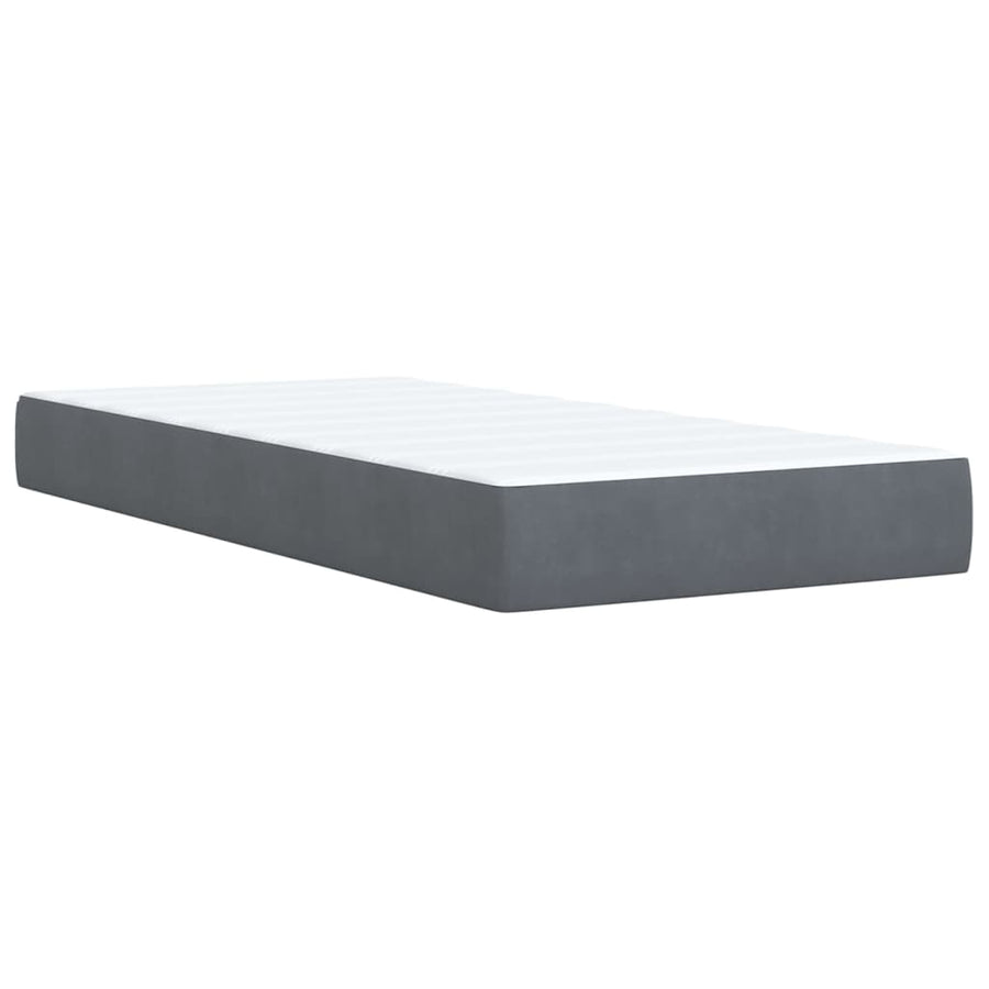 Boxspring met matras fluweel donkergrijs 90x190 cm