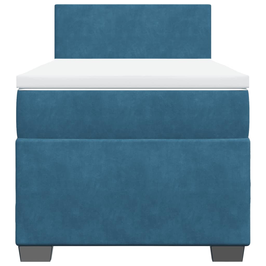 Boxspring met matras fluweel blauw 90x190 cm