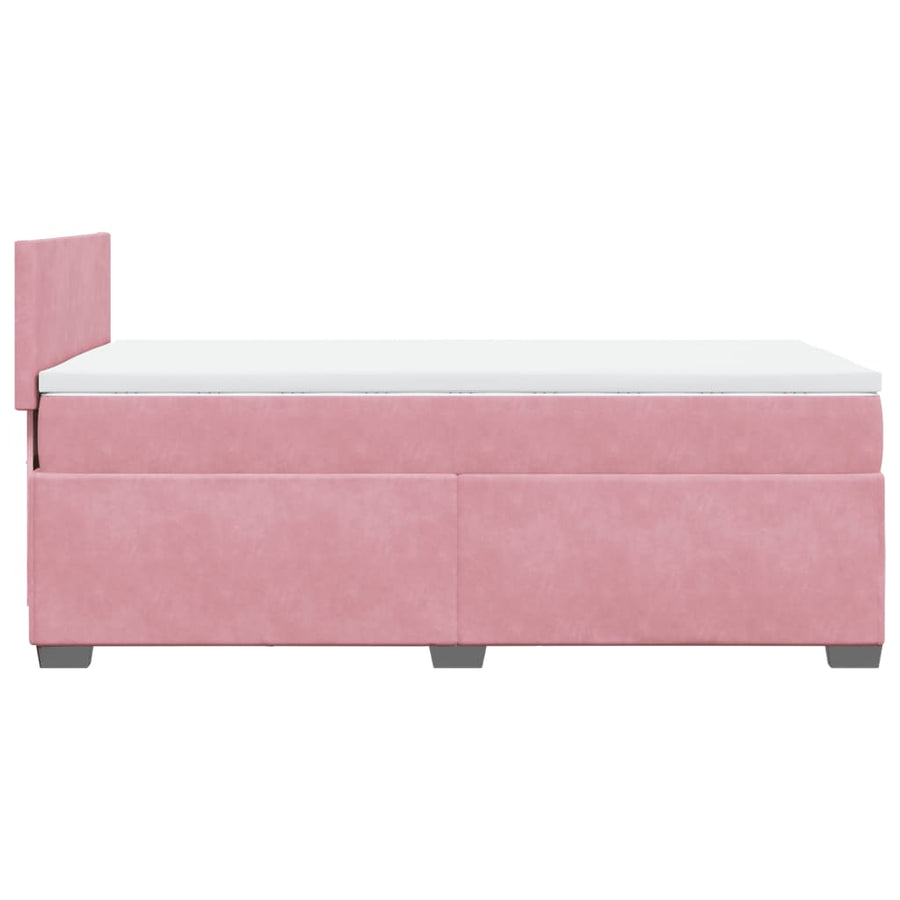 Boxspring met matras fluweel roze 90x190 cm