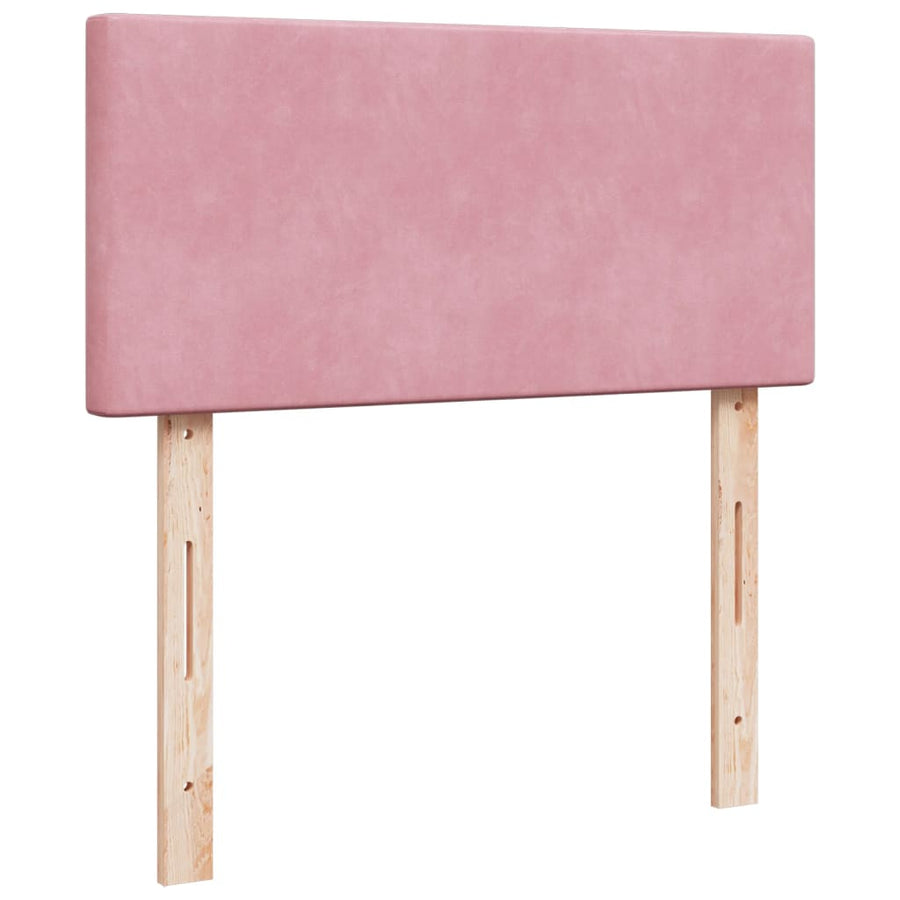 Boxspring met matras fluweel roze 90x190 cm