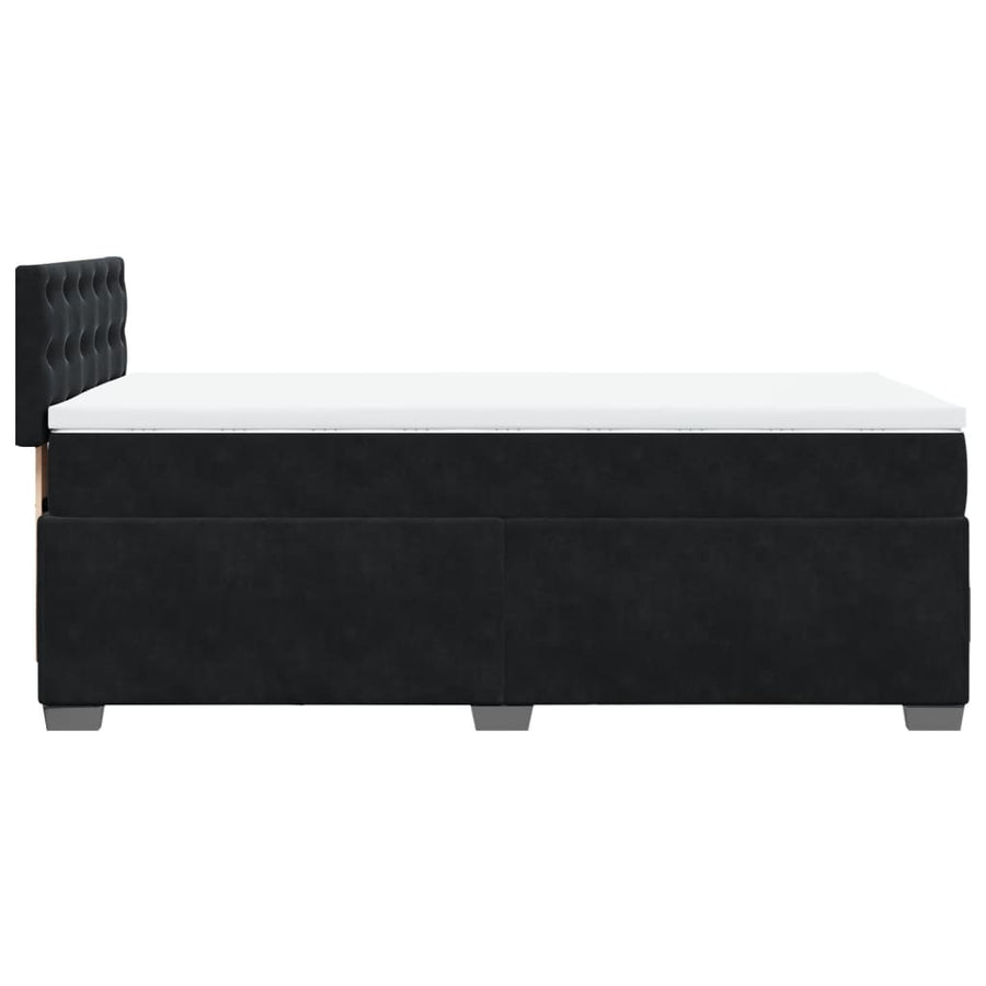 Boxspring met matras fluweel zwart 90x190 cm