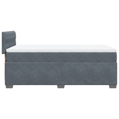 Boxspring met matras fluweel donkergrijs 90x190 cm