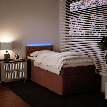Boxspring met matras fluweel roze 90x190 cm